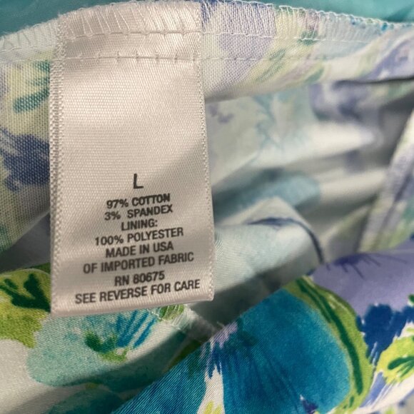 Dressbarn Floral Blazer 3/4 Sleeve Open Front Multicolor Shoulder Pads Sz Large - Picture 9 of 9